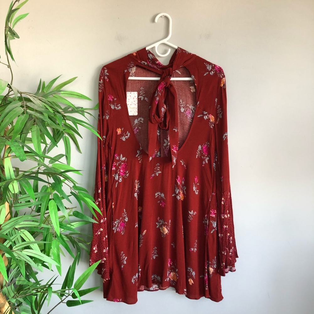 SOLD Free People Tate Floral Tunic NWT in Vintage Combo - Picture 9 of 15